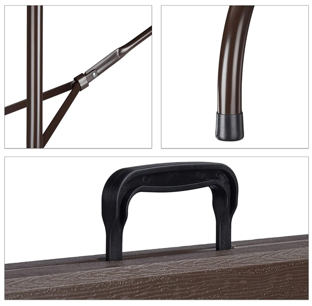 Mesa Plegable Imitación Madera 180x75x73 Cm Marron