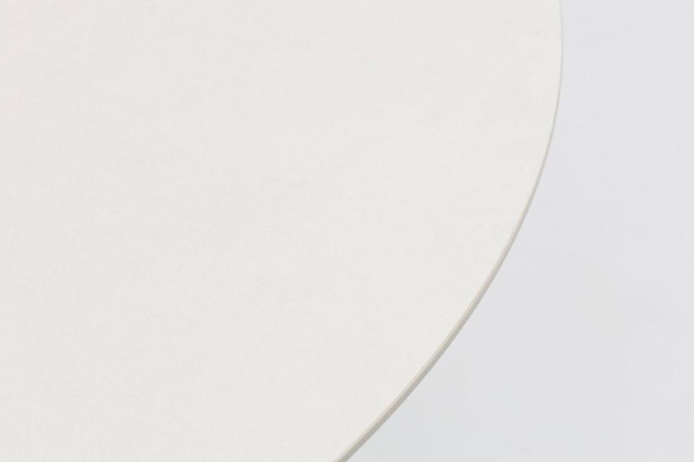 Mesa Redonda Bais Diam.120x75cm Exterior Y Jardín De Aluminio Blanco Y Top Mesa Porcelánico Beige