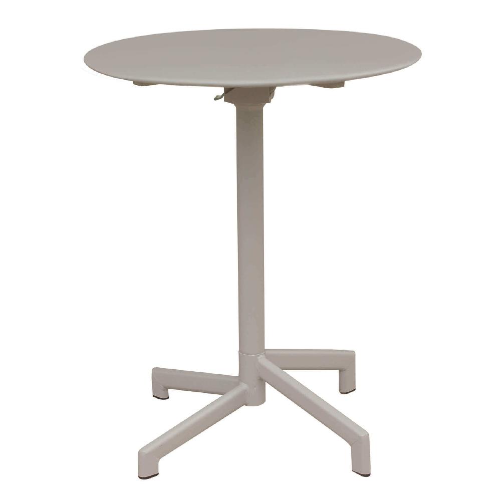 Mesa redonda de exterior plegable de Ø60 cm para bares y pubs con estructura de acero y tablero Bazar - COLOR Blanco
