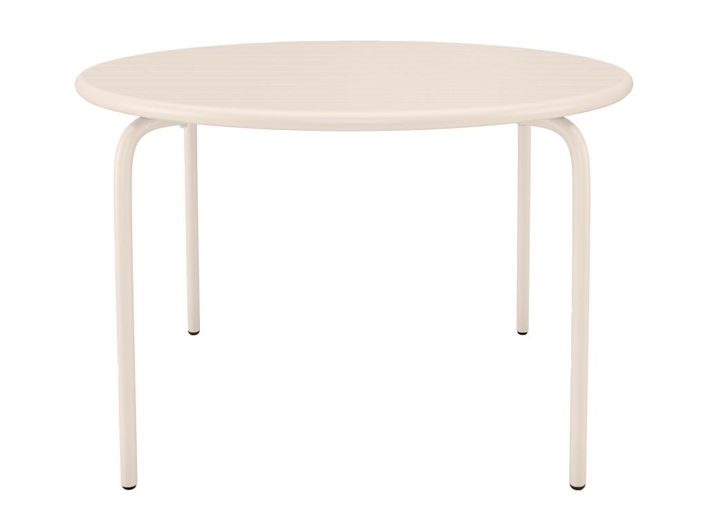 Mesa Redonda De Jardín D.110cm De Metal - Beige - MIRMANDE De MYLIA