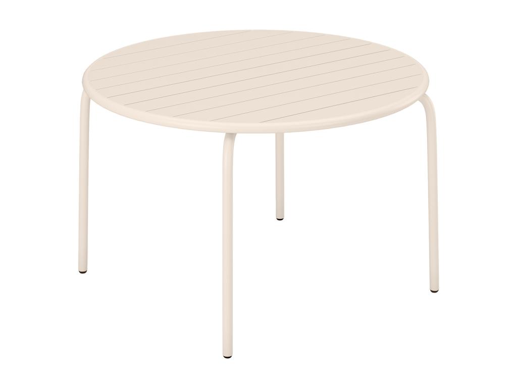 Mesa redonda de jardín D.110cm de metal - Beige - MIRMANDE de MYLIA