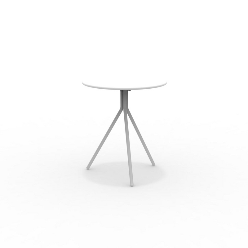 Mesa redonda de metal "Twist15" para jardín 65x65 cm 75h Gofrado blanco