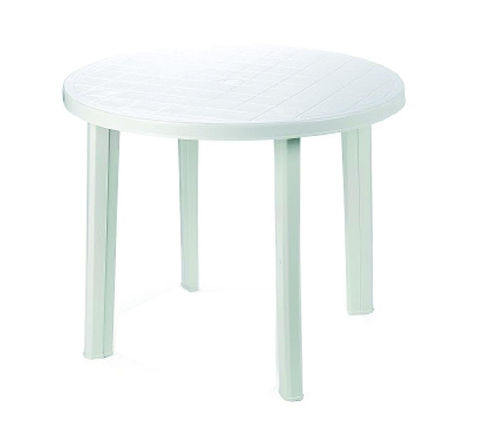 Mesa redonda de resina Progarden 90 blanca
