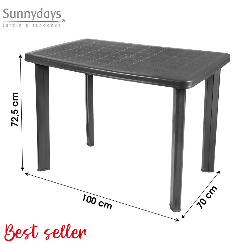 MESA RESINA FARETTO ANTRACITA 101x68 CM