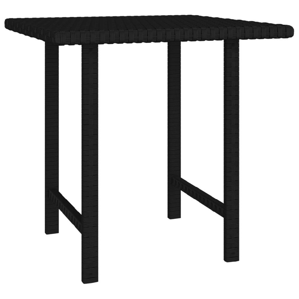 Mesas Auxiliares De Jardín 3 Piezas Resina Tejida Negra