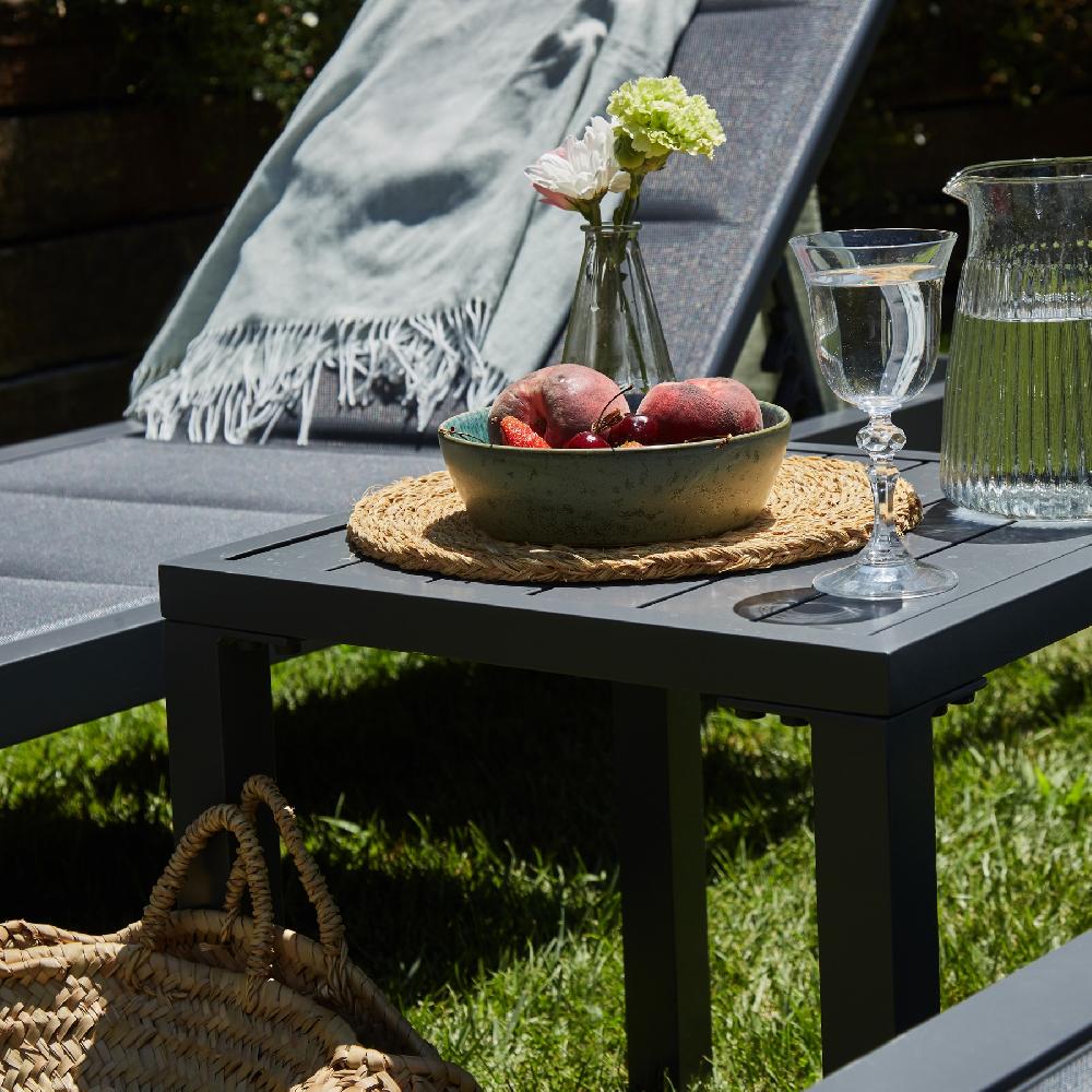 Mesita Auxiliar De Jardín De Aluminio Antracita - Tokyo