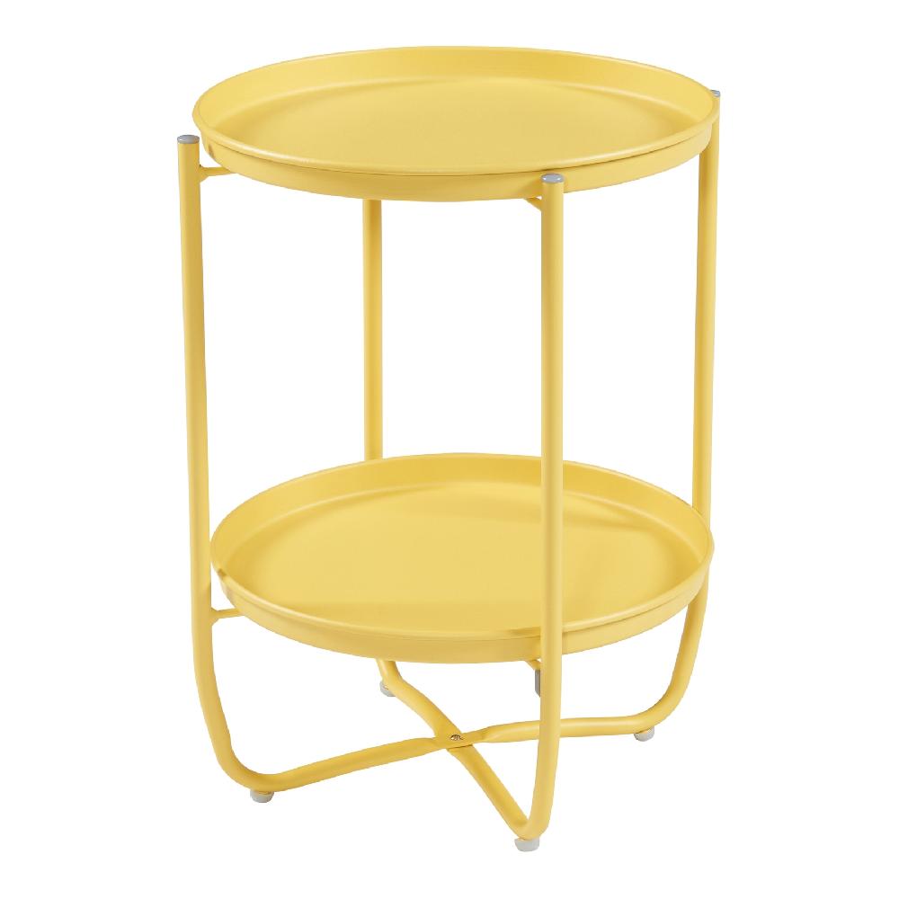 Mesita De Jardín Sandefjord Acero 57 5x40 Cm - Amarillo [en.casa]