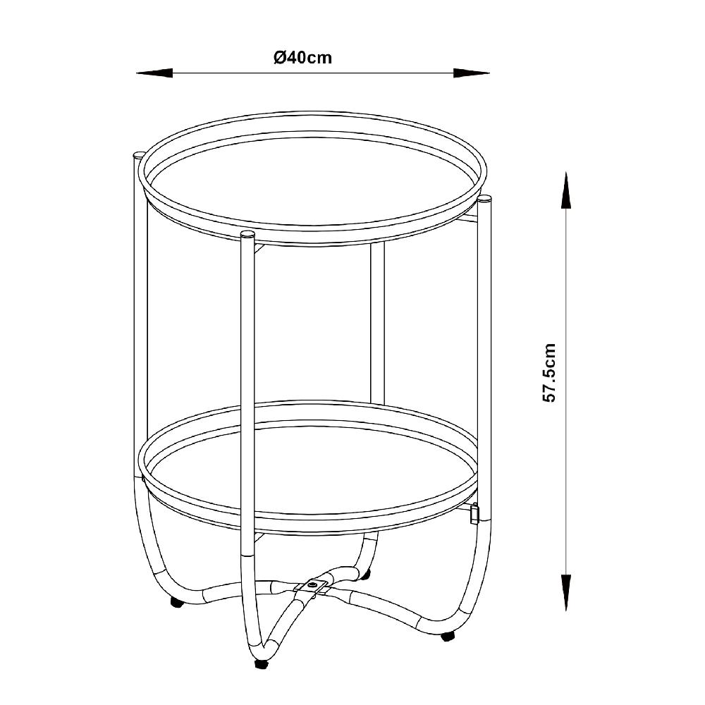 Mesita De Jardín Sandefjord Acero 57 5x40 Cm - Amarillo [en.casa]