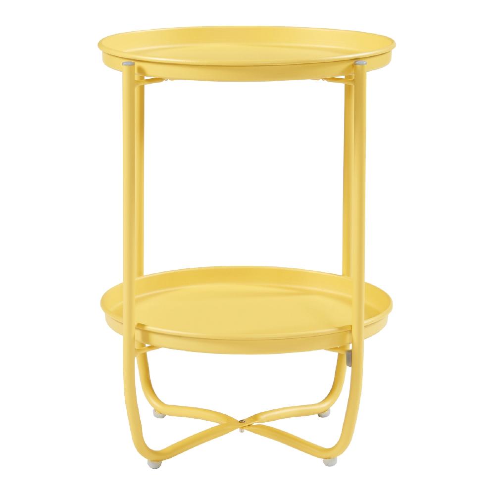 Mesita De Jardín Sandefjord Acero 57 5x40 Cm - Amarillo [en.casa]