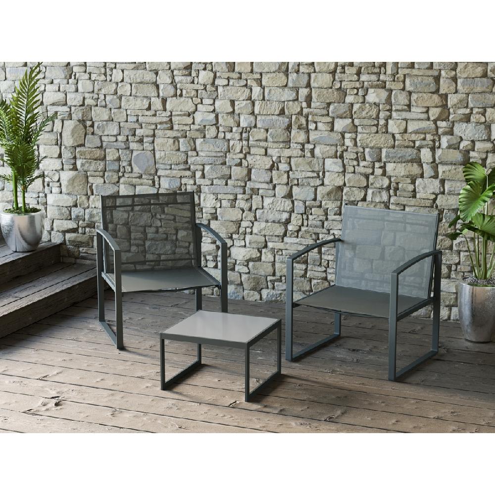 Muebles de Jardín 2 Plazas Jakarta Texaline y Acero Anathracit