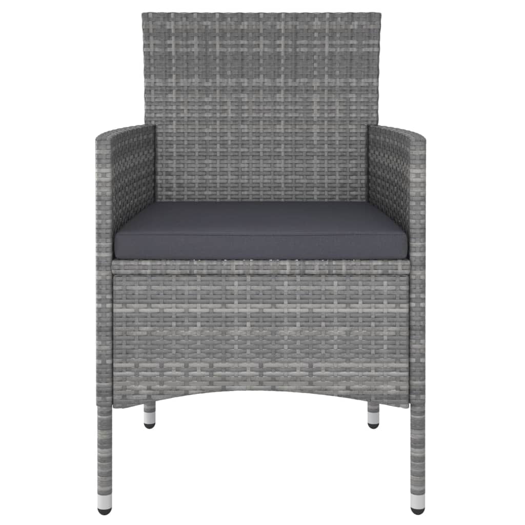 Muebles De Jardín 5 Piezas Ratán Resina Gris VidaXL