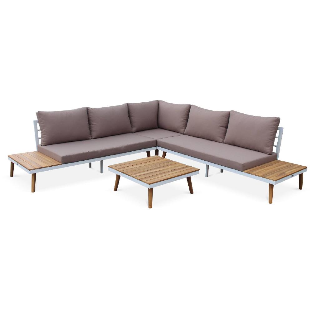 Muebles De Jardín De Madera De 5 Plazas Buenos Aires Blanco 262.5x79.5x69.5 Cm