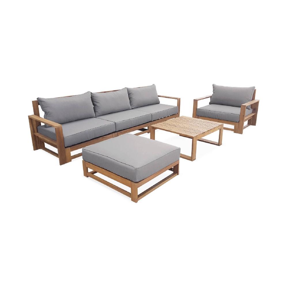 Muebles de jardín de madera de 5 plazas Mendoza Madera 273x75x72.5 cm