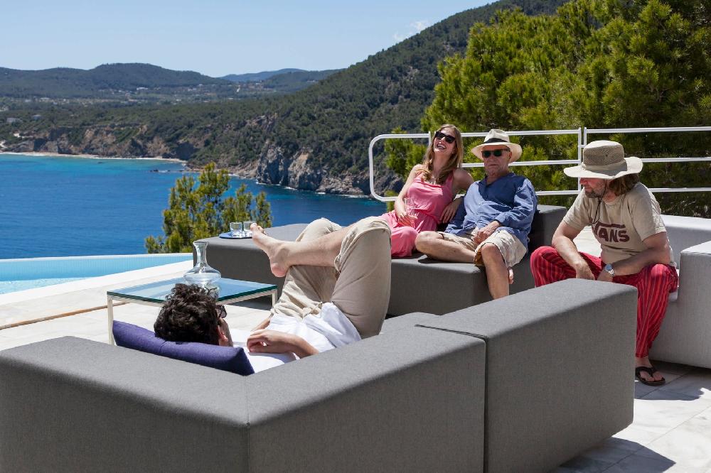 Muebles-Exterior.Com Conjunto de sofás en telas náuticas impermeables GRIS modelo CUBIC