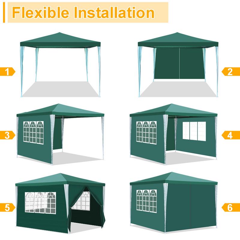 Pabellón Carpa Terraza - Carpa De Mercado Y Protección Solar Para El Jardín Pabellón Ideal Para Fiestas 3x3m Verde