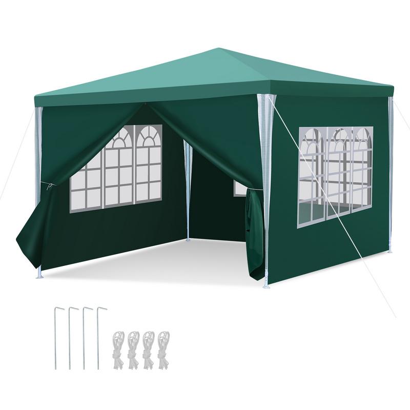 Pabellón Carpa Terraza - Carpa de mercado y protección solar para el jardín pabellón ideal para fiestas 3x3m Verde