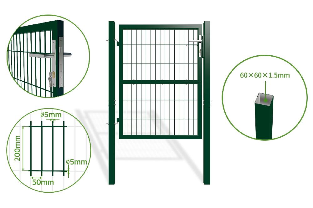 Pack Cancela Batiente De Rejilla RAZO 300B120 + Cancela VERDE De 1m
