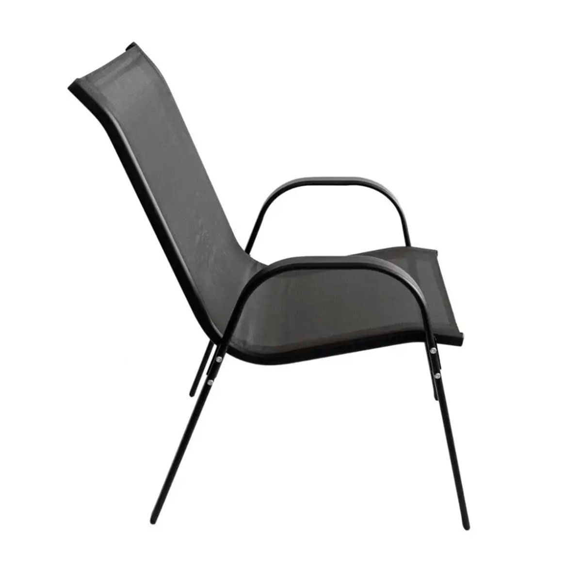 Pack De 4 Sillas De Exterior Metal Negro