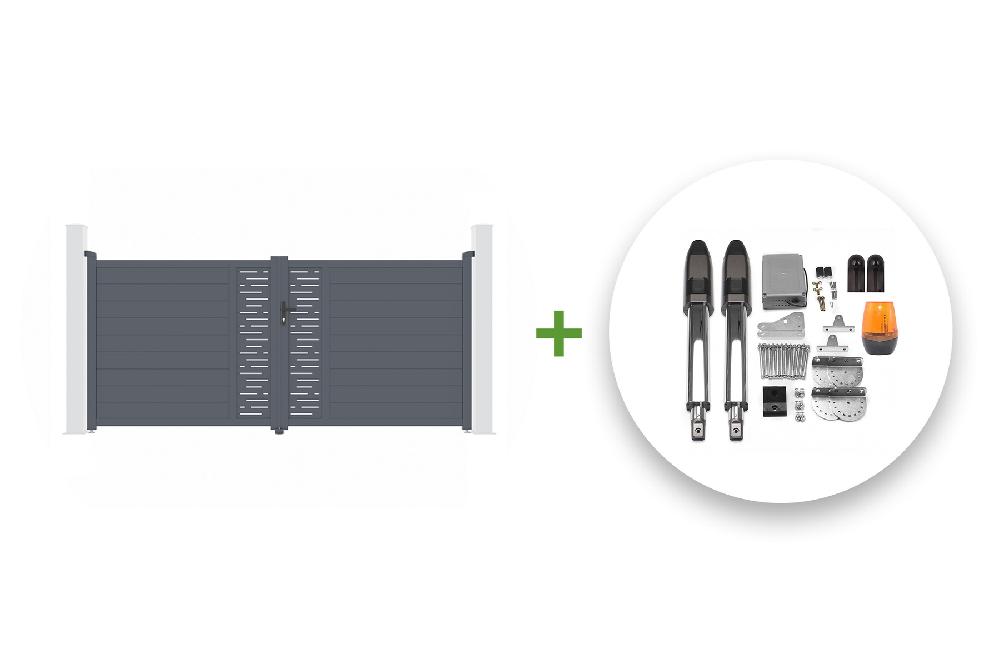 Pack portón eléctrico abatible ARLBERG 350B160 + motor TANKER B700