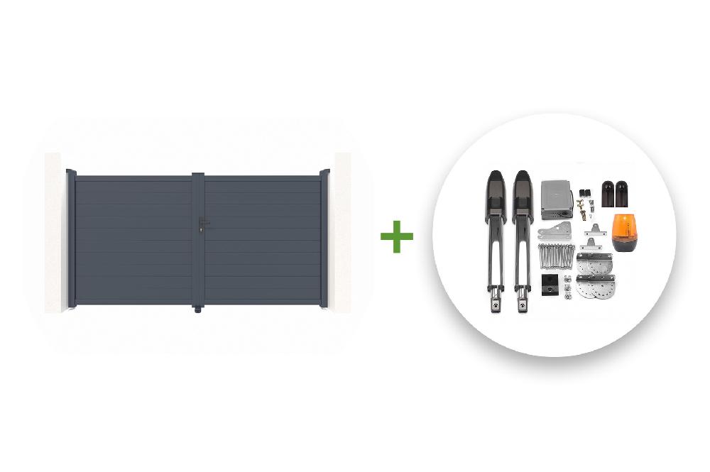Pack Portón eléctrico abatible EIGER 300B180 + motor TANKER B700
