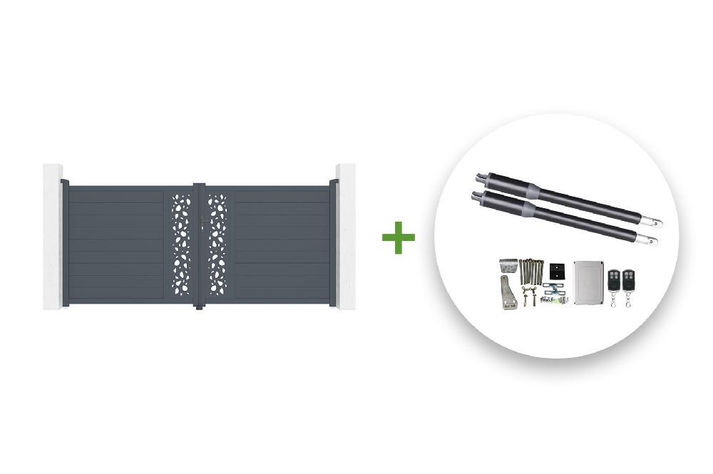 Pack portón eléctrico batiente SUNNY 350B160 + motor RANGER B150