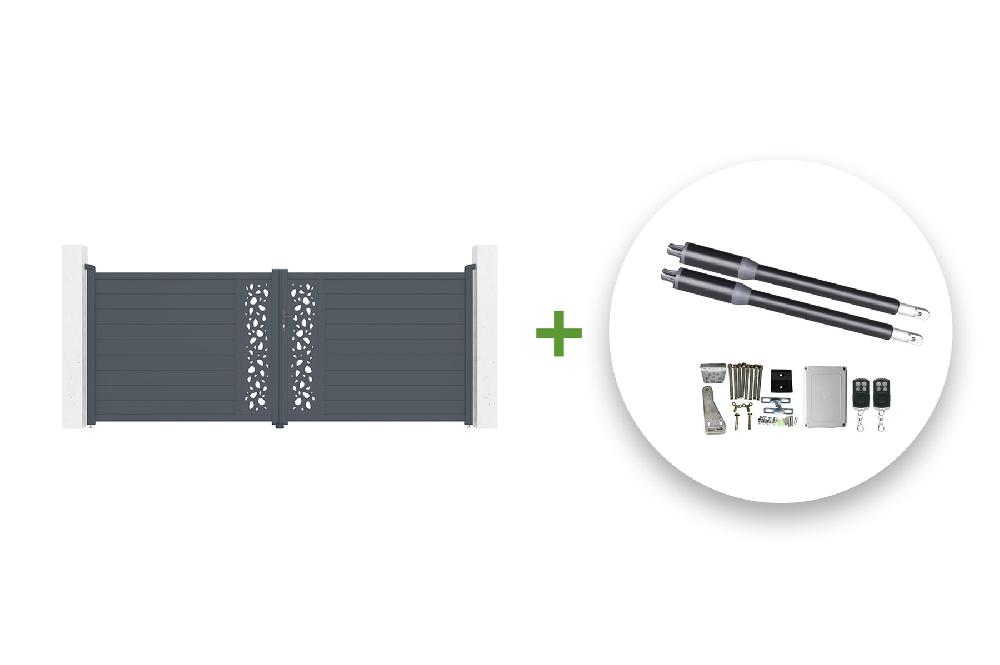 Pack portón eléctrico batiente SUNNY 400B160 + motor RANGER B150