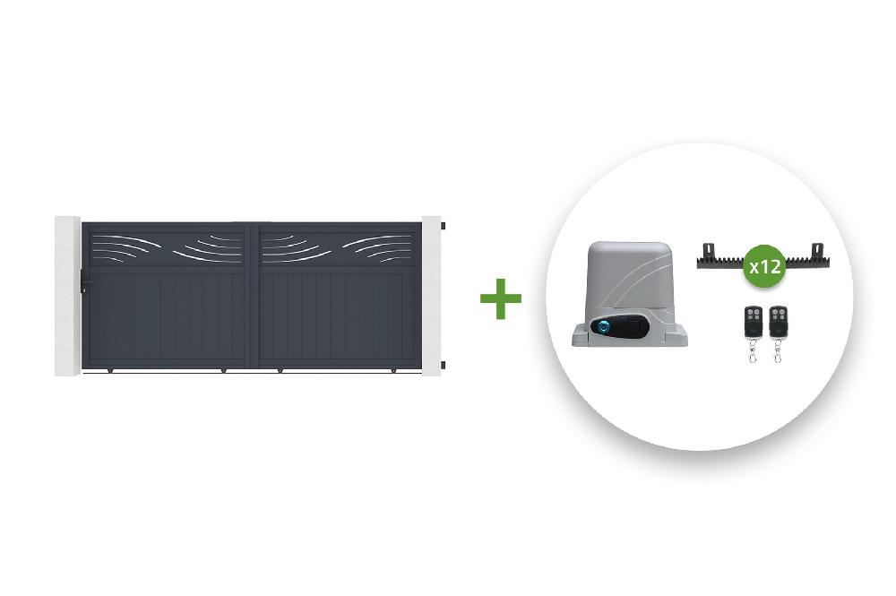 Pack portón eléctrico corredero 3 7m HALTI 370C160 + motor RANGER C300