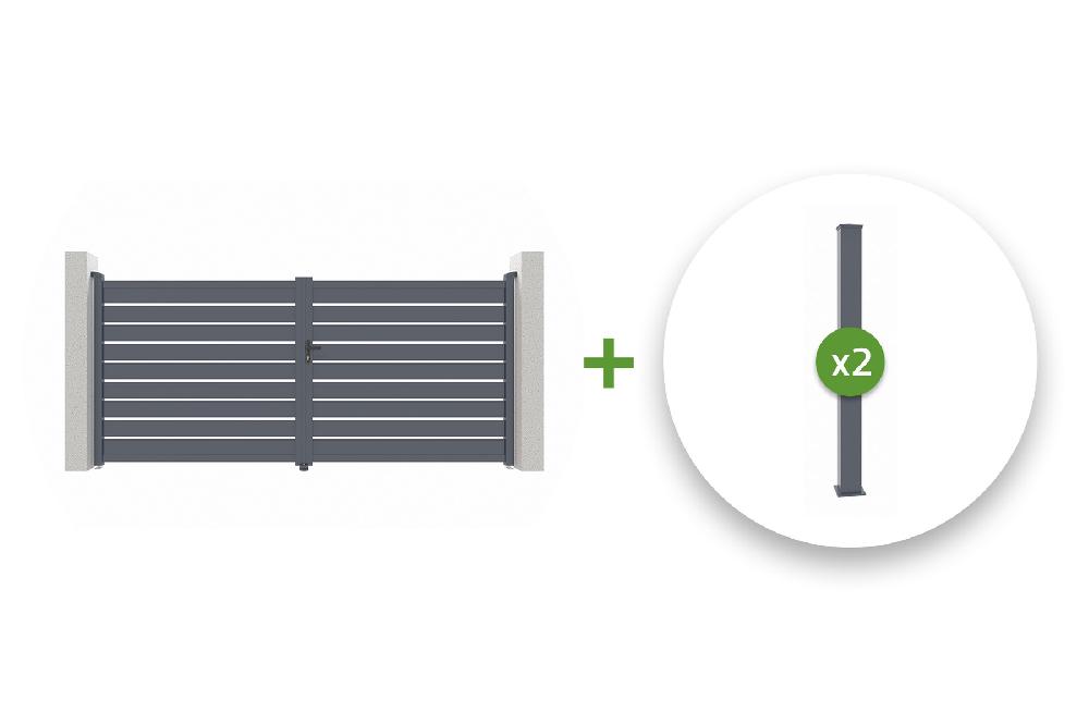 Pack puerta batiente 3m VOGEL 300B180 + 2 postes