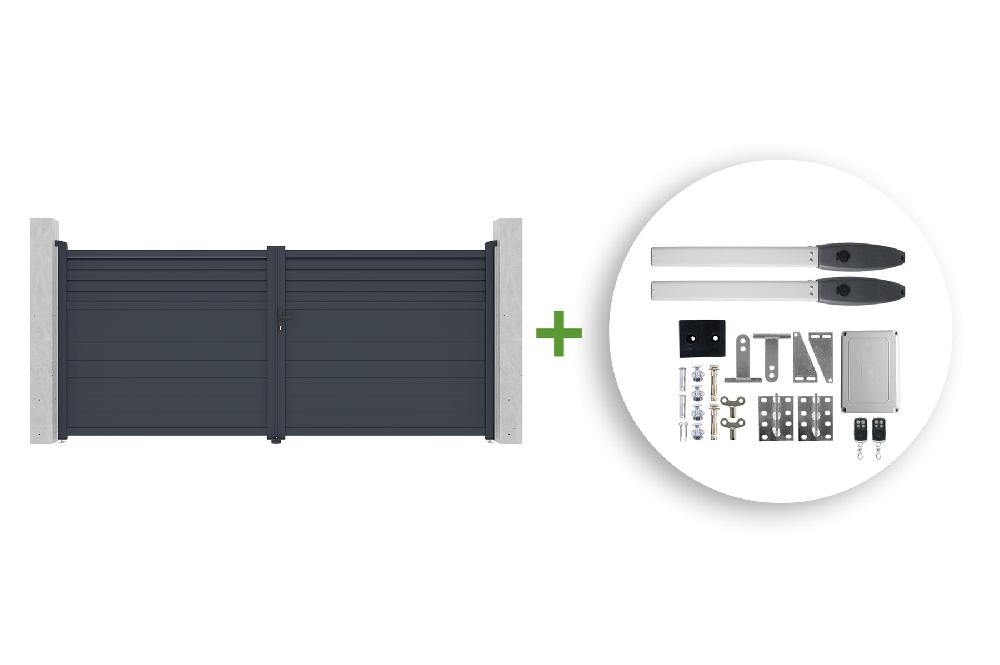 Pack puerta batiente 4m CARPATIA 400B180 + HICKER B200