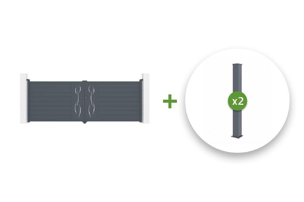 Pack puerta batiente 4m LIFE 400B140 + 2 postes