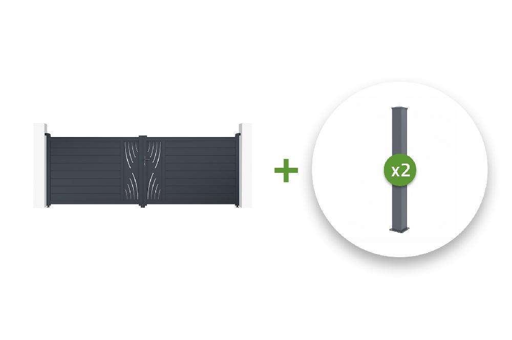 Pack puerta batiente 4m VELETA 400B140 + 2 postes