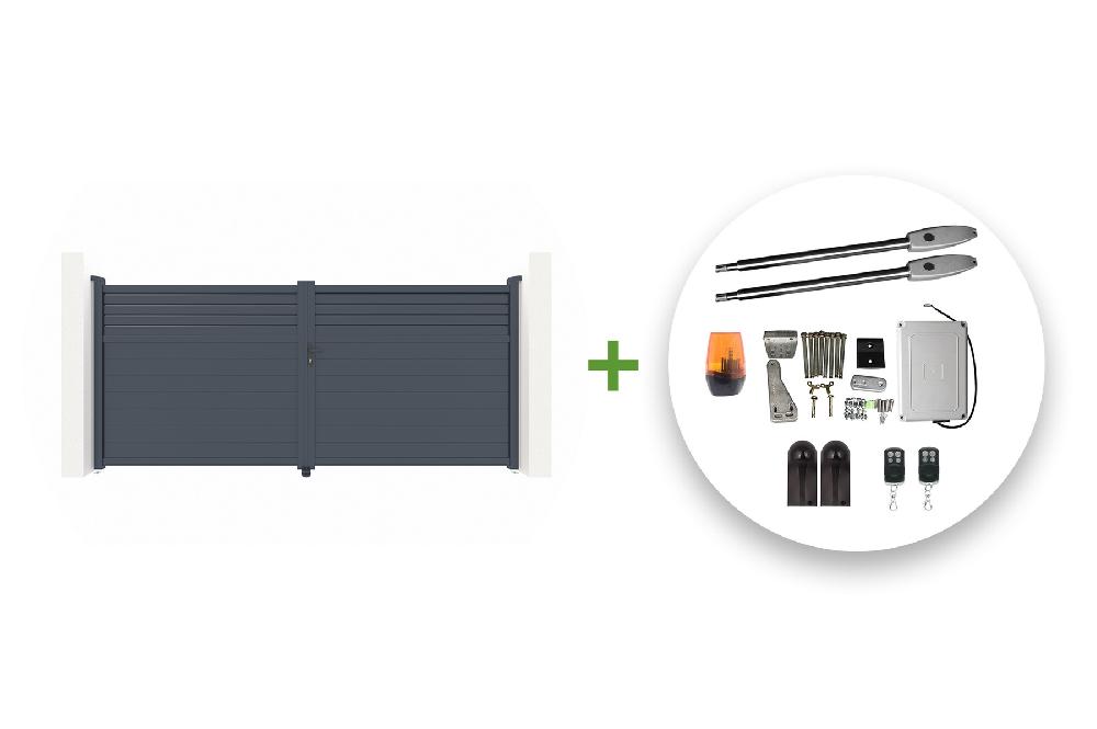 Pack puerta batiente automática 4m CARPATIA 400B160 + motor TANKER B250