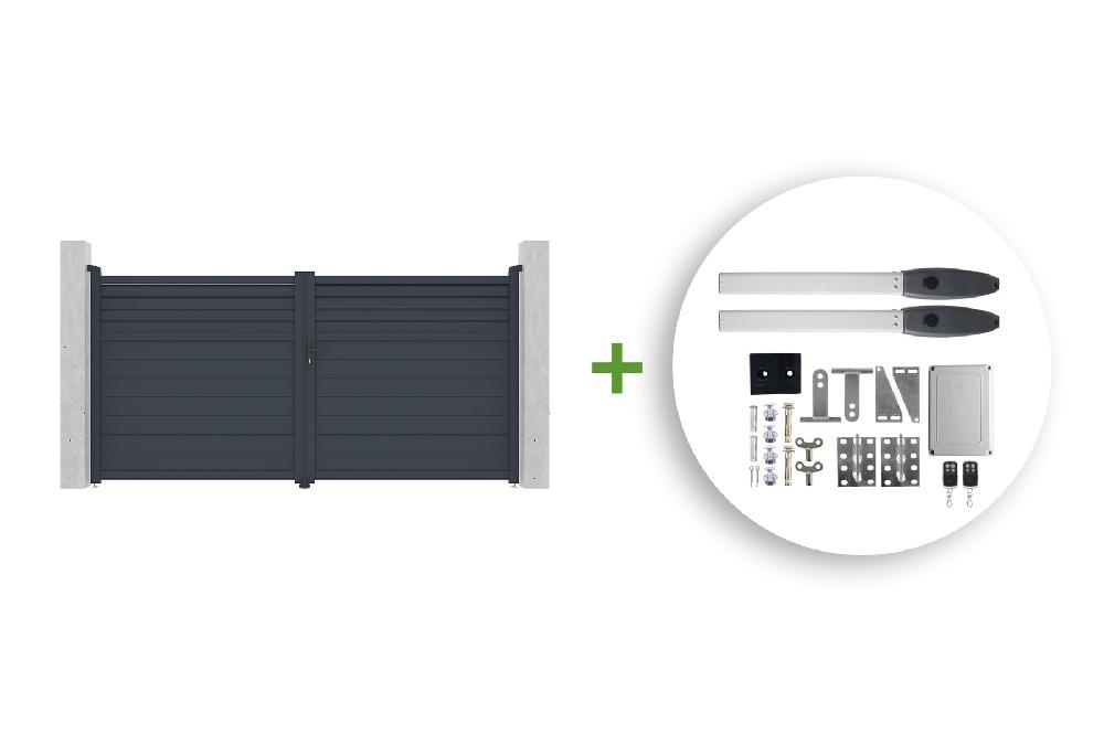 Pack puerta batiente CARPATIA 350B180 + HICKER B200 3 5m