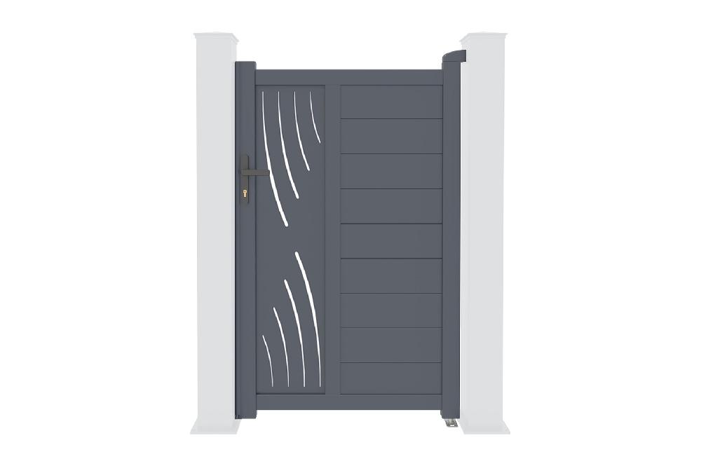 Pack Puerta Batiente VELETA 300B160 + Puerta Peatonal VELETA 100P160 Gris