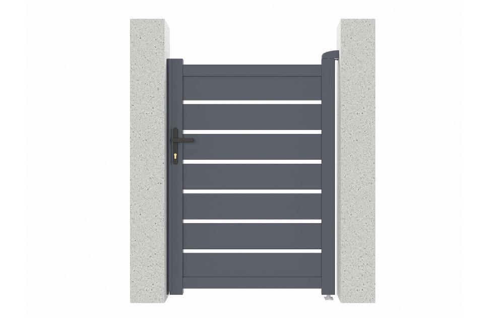 Pack Puerta Batiente VOGEL 350B140 + Puerta Peatonal VOGEL 100P140 Gris