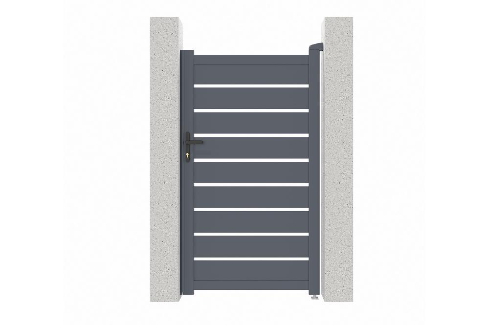 Pack Puerta Corredera 3.5m VOGEL 350C180 + Puerta Peatonal VOGEL 100P180 Gris