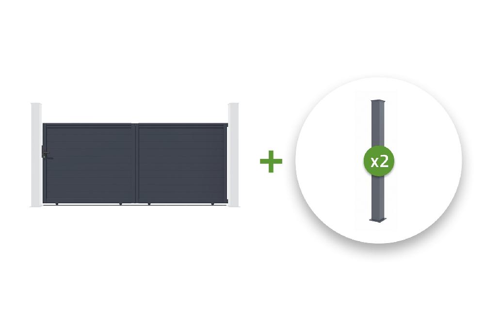 Pack puerta corredera 3m EIGER 300C160 + 2 postes H.190cm