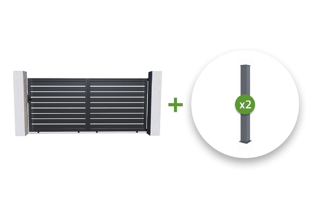 Pack puerta corredera 4m VOGEL 400C140 + 2 postes H.166cm