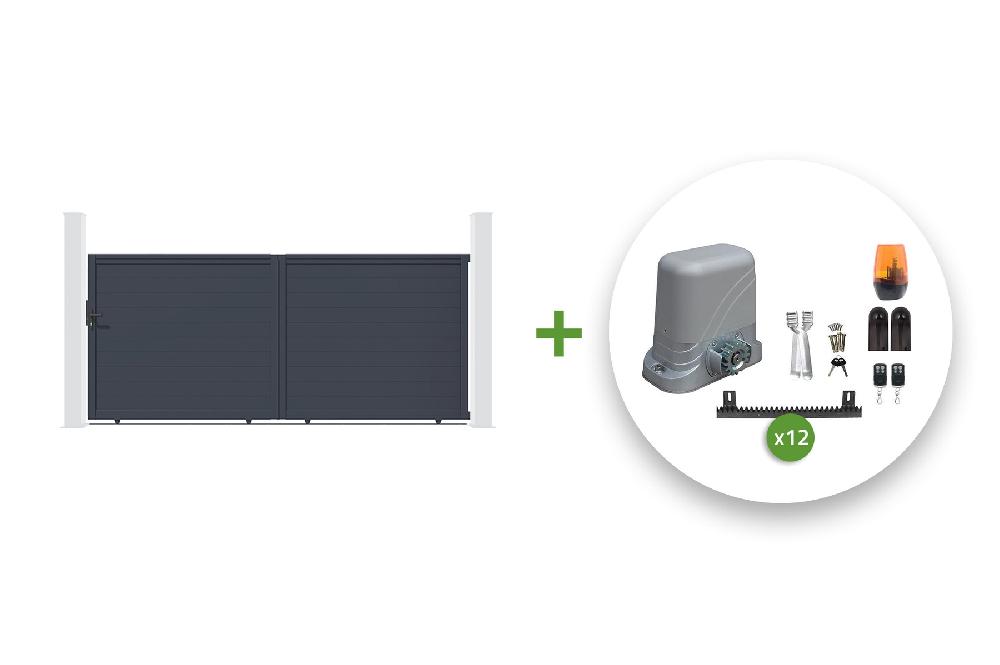 Pack puerta corredera automática 3.5m EIGER 350C180 + motor TANKER C600