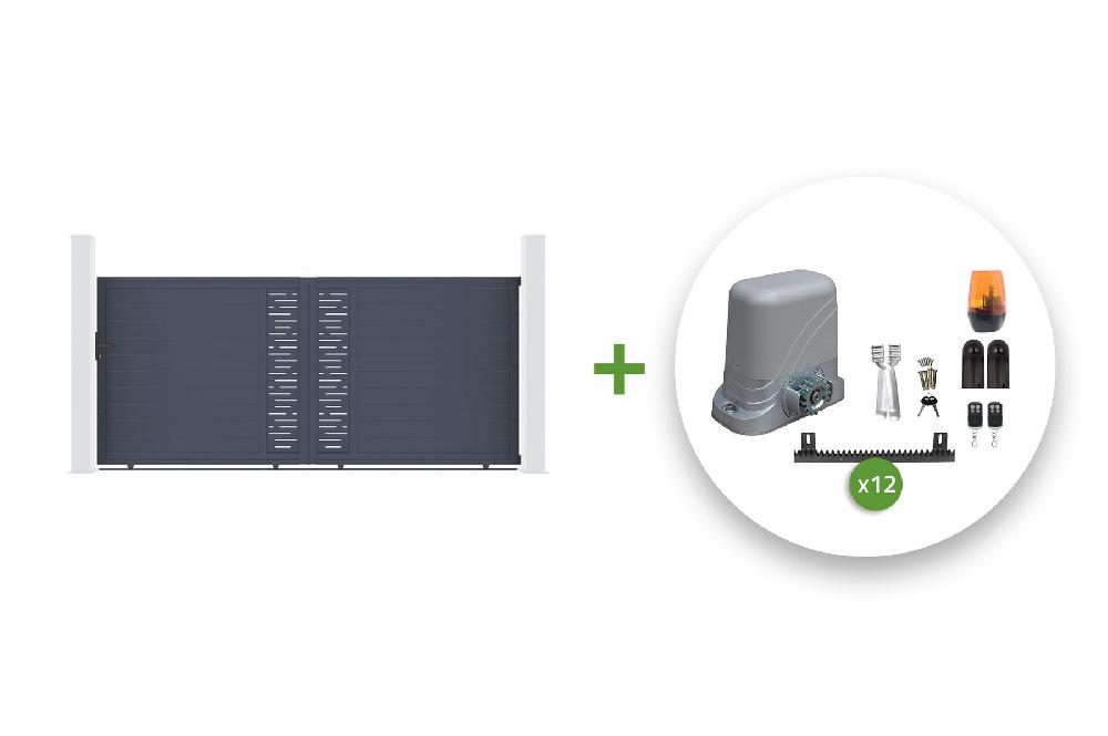 Pack puerta corredera automática 3m ARLBERG 300C180 + motor TANKER C600