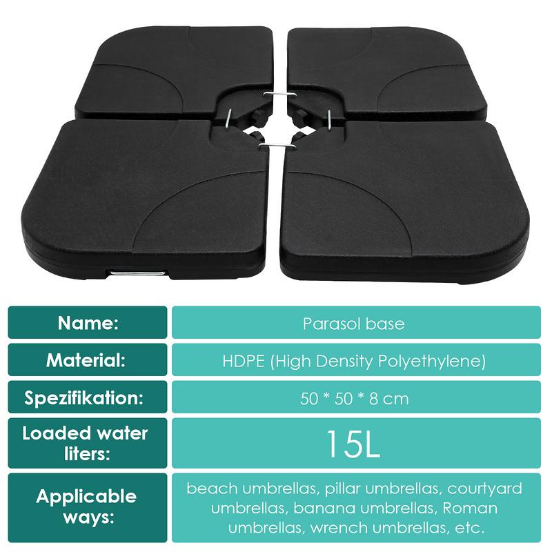 Parasol Foot Parasol Parasoliage Soporter Garden Parasol Llenado 100 Kg