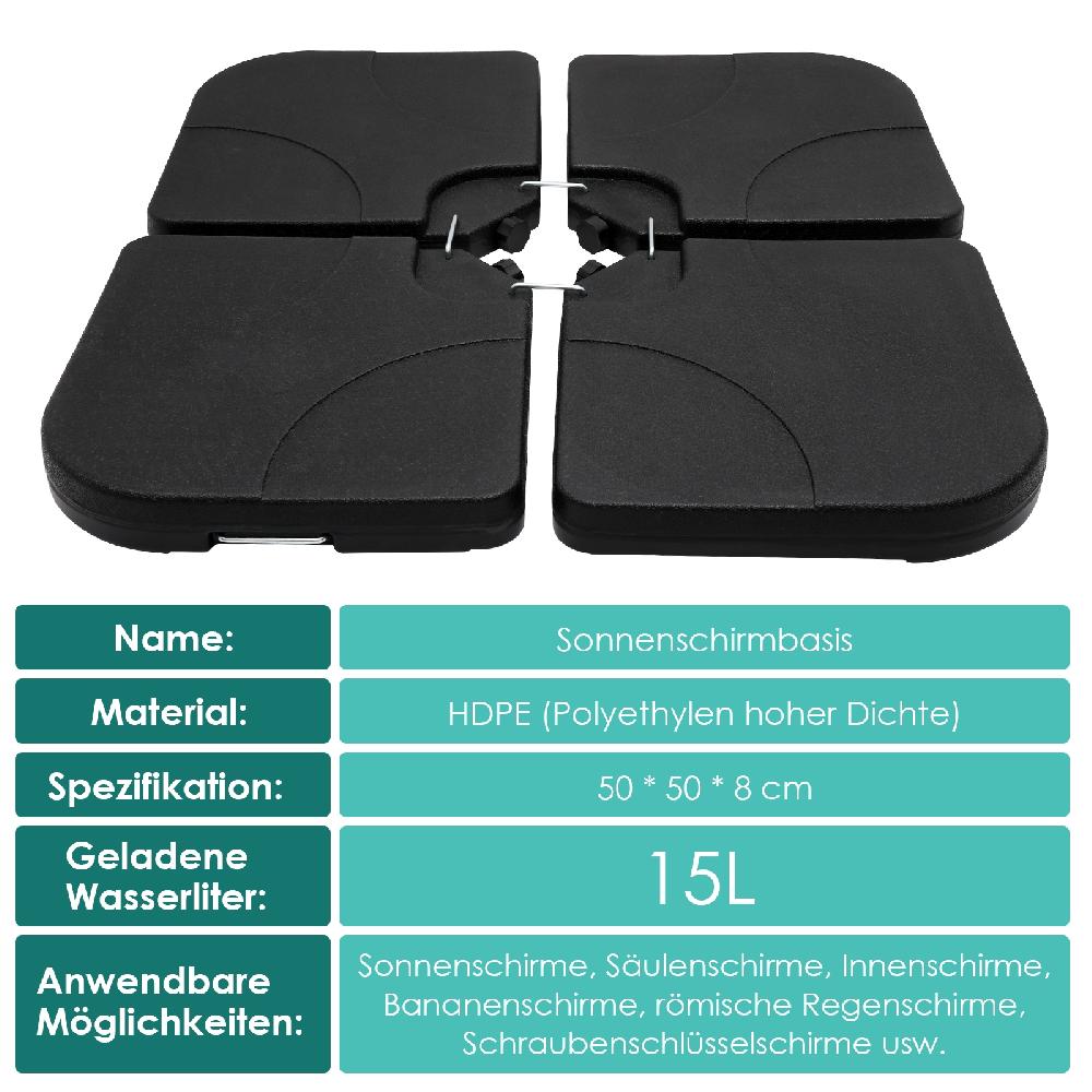 Parasol Soporte Placas Paraguas De 4 Piezas Peso Paragüero Soporte Hasta 80kg