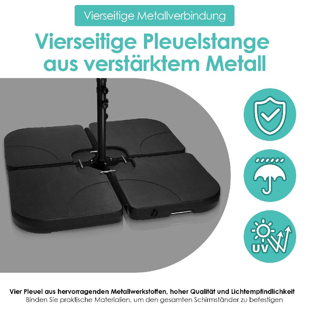 Parasol Soporte Placas Paraguas De 4 Piezas Peso Paragüero Soporte Hasta 80kg