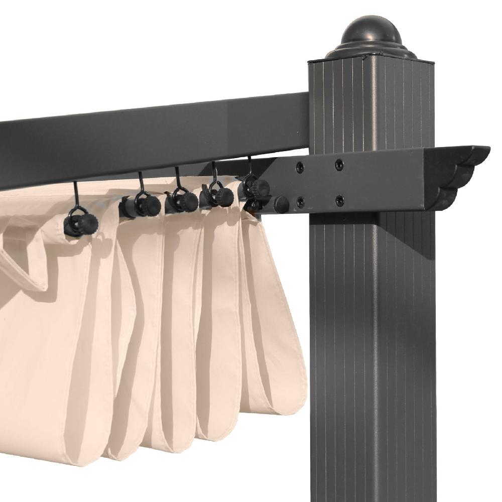 Pérgola 3x4m De Aluminio Con Cubierta Corredera Murum Beige 355x290x251 Cm