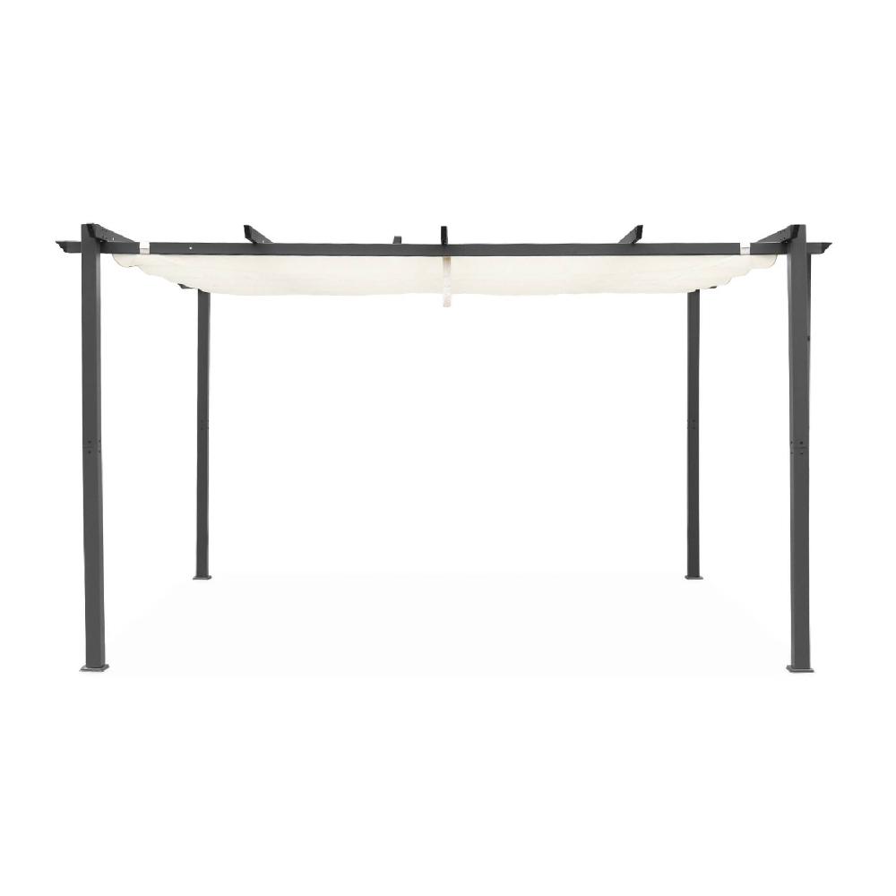 Pérgola 3x4m De Aluminio Cubierta Corredera Isla Crudo 394x298x222 Cm