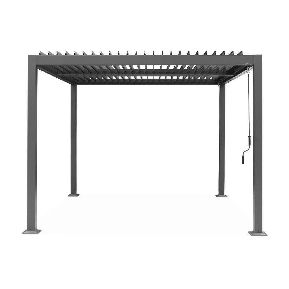 Pérgola Bioclimática 3x3m De Lamas De Aluminio Y Acero Palace 3x3m Antracita 292x292x231 Cm