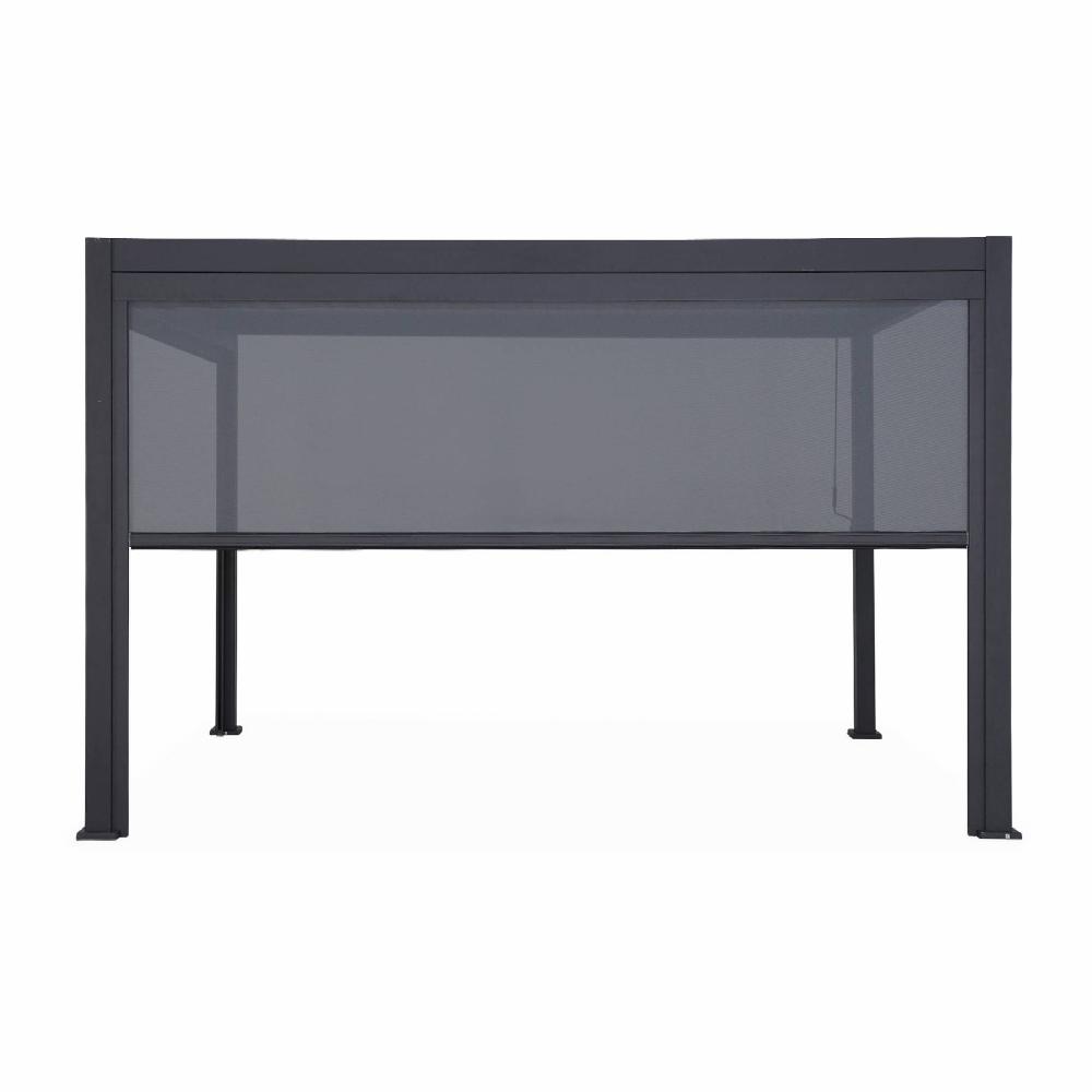 Pérgola Bioclimática 3x4m Con Toldo Vertical De 4m Triomphe 3x4m + Accesorio Antracita 400x300x250 Cm