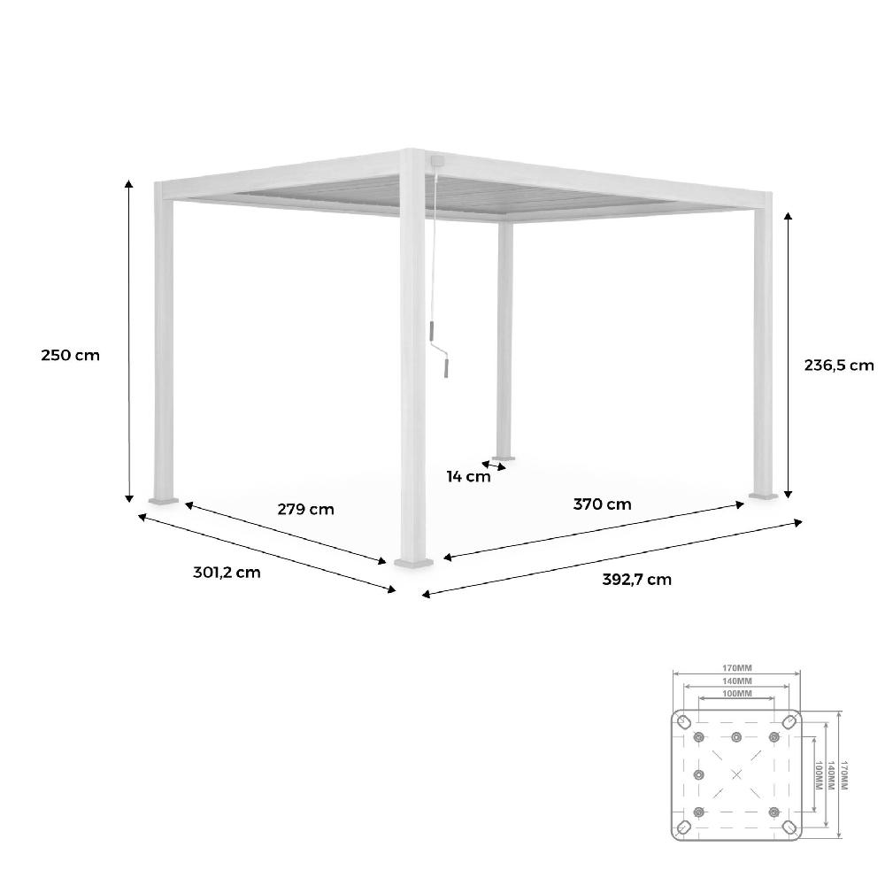 Pérgola Bioclimática 3x4m De Aluminio Con Lamas Orientables Triomphe 3x4m Antracita 400x300x250 Cm