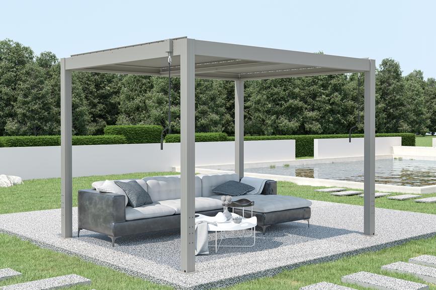 Pérgola bioclimática SANTA 3x2 5m Aluminio Taupe