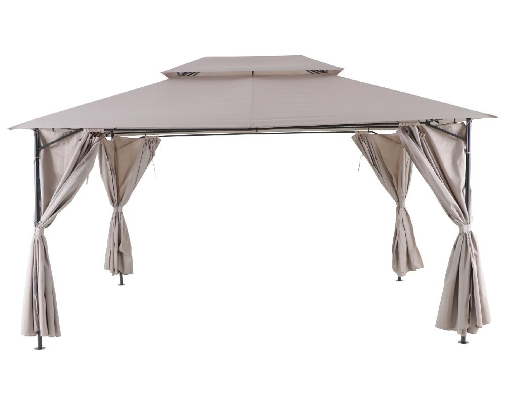 Pérgola De Acero NATERIAL Oxis Gris Y Topo De 300x400 Cm